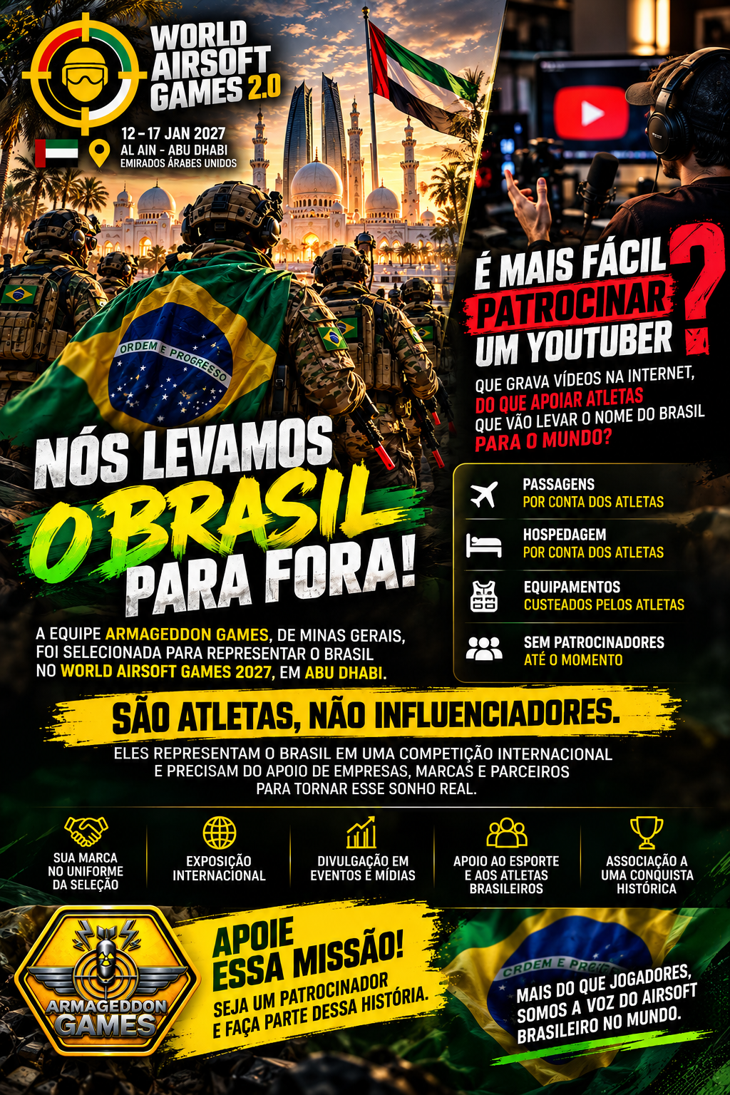 É mais fácil patrocinar um YouTuber do que apoiar atletas que levam o nome do Brasil para o mundo?
